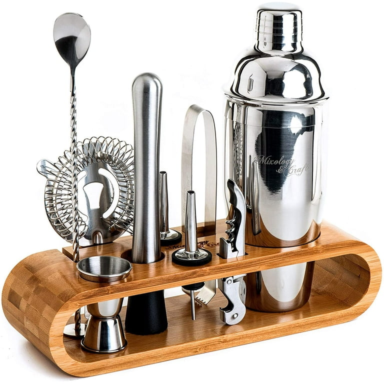 Cocktail Shaker Set with Stand Mixology Bartender Kitbar Tool for Drink Mixing, Cocktail Shaker Bar Accessories for Home Bar Set, Perfect for