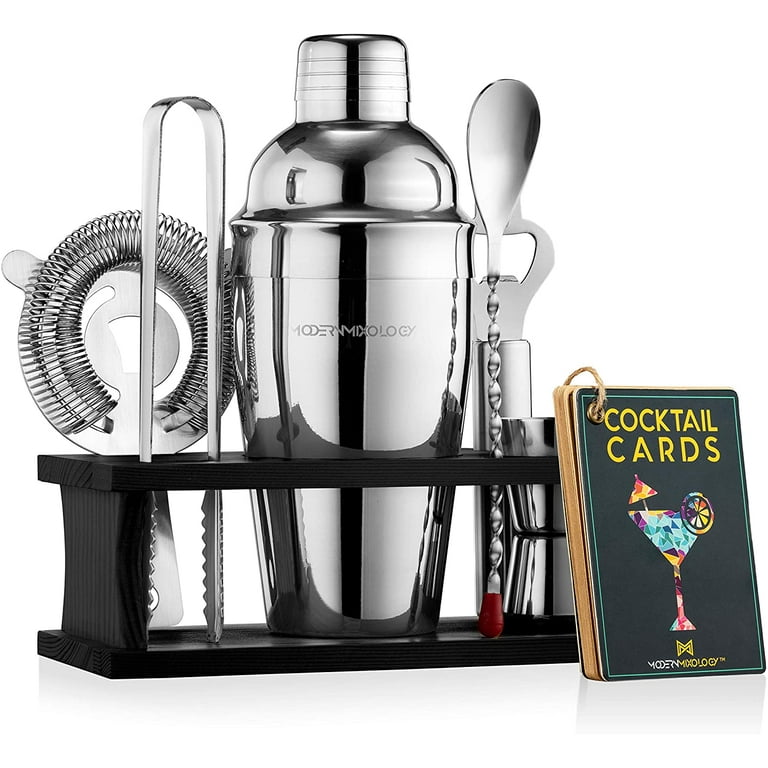 Mixology & Craft Bartender Kit with Stand, Bar Set Cocktail Shaker Set, Bar  Tools: Martini Shaker, Jigger, Strainer, Bar Mixer Spoon, Tongs, Opener 