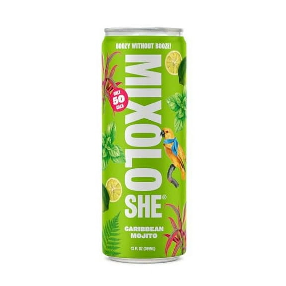 Mixoloshe Non-Alcoholic Caribbean Mojito Mocktail in a Can - Grab a 12 Pack, Less than 45 Calories, 9g of sugar and 13g of Carbs - Don't Settle, Grab A Real Mocktail