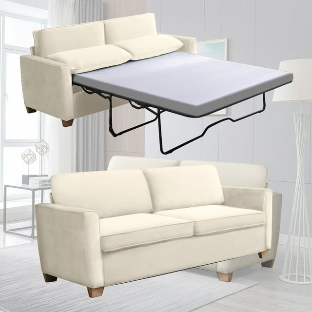 Mixoy FullSize 2in1 Velvet PullOut Sleeper Sofa with Included