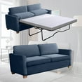 thumbnail image 1 of Mixoy 2-in-1 Pull Out Sofa Bed, Velvet Loveseat Sleeper Sofa Bed with Folding Mattress, Pull Out Couch Bed Suitable for Living Room, Full Size Sofa Sleeper for Apartment/Small Spaces (Queen, Blue), 1 of 6