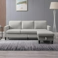 thumbnail image 1 of Mixoy Convertible Sectional Sofa with Storage Ottoman, Reversible Chaise Light Grey - Reversible, 1 of 5