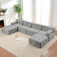 thumbnail image 1 of Mixoy Convertible U/L Shaped Modular Sectional Sofa, 6 Seater Couch with Oversized Seat, Free Combination Floor Sofa for Living Room (Light Grey, 6PCS), 1 of 10
