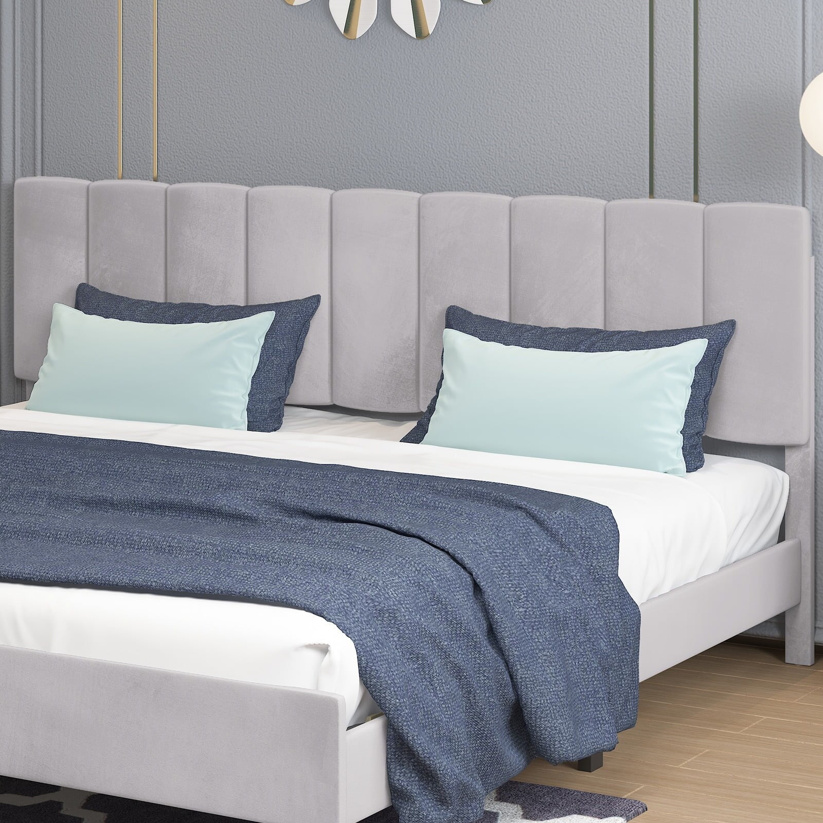 Mixoy Headboard Only Bed Headboard Flannelette Upholstered Headboard