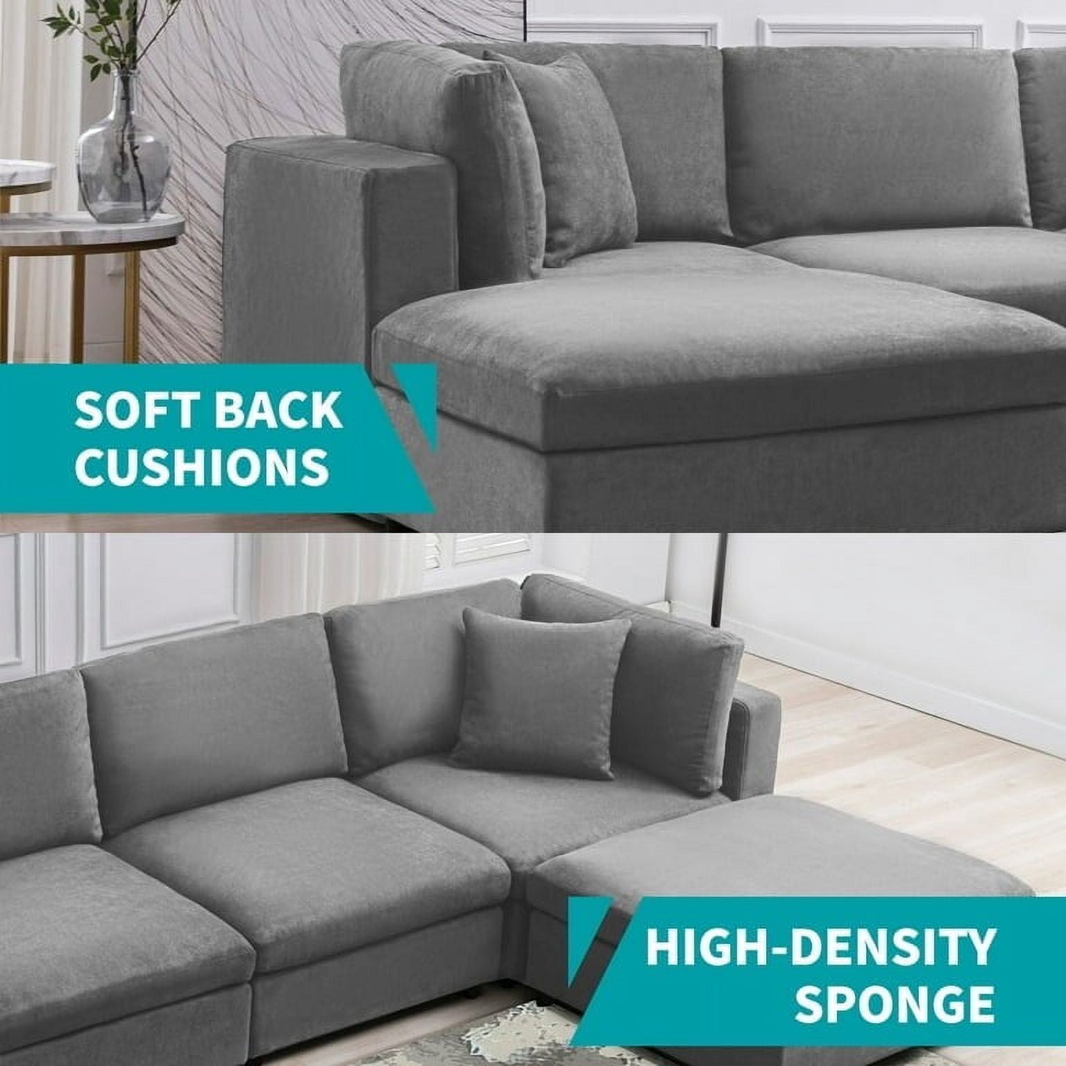 Mixoy Modern Convertible Sectional Sofa,L/U Shaped Corner Sleeper Sofa
