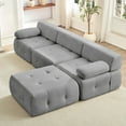 thumbnail image 1 of Mixoy Modular Sectional Sofa, Convertible L Shaped Couch, Modern Living Room Furniture Sets, Floor Sectional Sofas for Living Room (Light Gray, 3PC), 1 of 10
