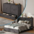 thumbnail image 1 of Mixoy Murphy Bed,Cube Cabinet Chest Bed with Charging Station Grey - Queen, 1 of 5