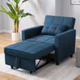 thumbnail image 1 of Mixoy Single Small Sleeper Sofa Bed with 3 adjustable inclinations, Futon Pull-Out Couch Chair for Living Room,Dorms,Offices Navy Blue, 1 of 5