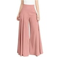 thumbnail image 1 of Mixpiju Pants for Women Casual Plus Size Summer, Capri Pants for Women Dressy, Women'S Casual Solid Elegant High Waist Wide Leg Pants Trousers Flare Trousers Zipper Pants Pink Size 10, 1 of 1