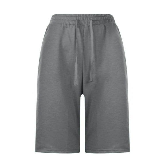 Mixpiju Shorts for Women Summer, Capri Pants for Women Dressy Casual, Women'S Lounge Shorts Workout Solid Yoga Sweat Shorts Casual Pajama Shorts Pants Dark Gray Size S