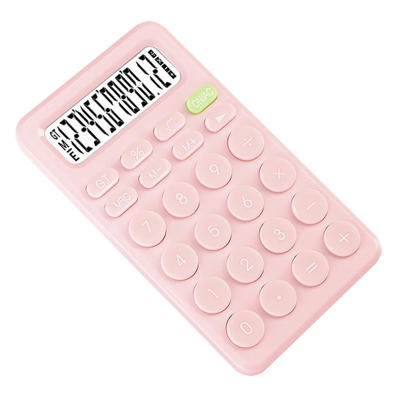 Mixpiju Standard Calculator 8 Digit With Large LCD Display & Round Button Candy Color Calculator Portable For Office Home School Pink 5.51x3.15x0.94in