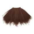 thumbnail image 1 of Mixpiju Womens Pleated Gauze Short Skirt Adult Tutu Skirts for Women High Quality Dancing Skirt Brown One size, 1 of 2