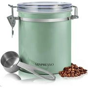 Mixpresso 16 Oz Stainless Steel Airtight Coffee Canister Vacuum Sealed