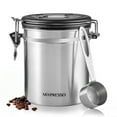 thumbnail image 1 of Mixpresso 16 Oz Stainless Steel Airtight Coffee Canister Vacuum Sealed, 1 of 10