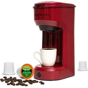 Mixpresso Single Serve Coffee Brewer,  K Cup Compatible & Ground Coffee 14 oz Red