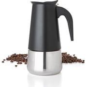 Mixpresso 6 Cup Greca Stovetop Espresso Maker 10oz, Moka Pot with Coffee Percolator Design, Stainless Steel Stove Top Coffee Maker for Camping or Home, Italian 