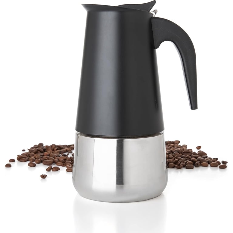 Mixpresso Stainless Steel 6 Cup Greca Stovetop Espresso Maker 10oz