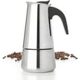thumbnail image 1 of Mixpresso 9 Cup Greca Stovetop Espresso Maker 450ml/15oz, Moka Pot with Coffee Percolator Design, Stainless Steel Stove Top Coffee Maker for Camping or Home Use, Italian Coffee Maker Stovetop, 1 of 7