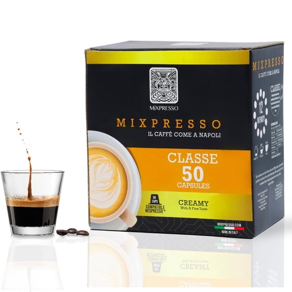 Mixpresso Classe Espresso Blend Nespresso Compatible Coffee Capsules, 50 Count