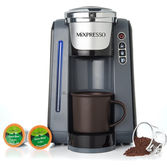 Mixpresso Coffee Maker Single Serve Coffee Brewer, with Auto Shut-Off, Gray