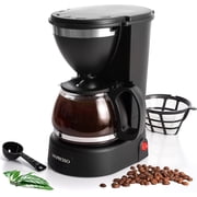 Mixpresso Compact 5-Cup Black Drip Coffee Maker, Small Coffee Maker 25 oz