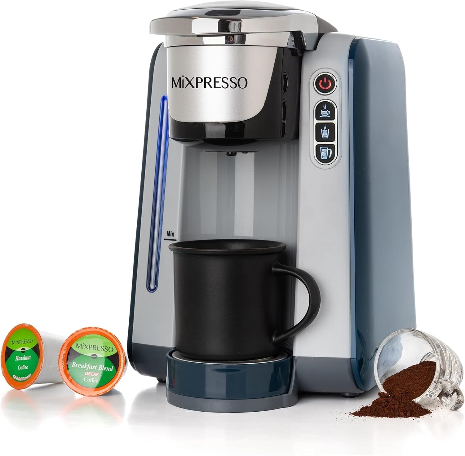 Mixpresso Dual Coffee Maker Single Serve Coffee Brewer, Ground and K Cup