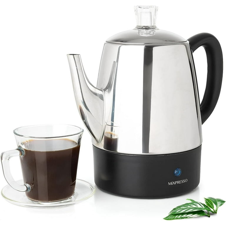 Mixpresso Stainless Steel 4 Cup Automatic Electric Coffee Percolator for Outdoors Walmart
