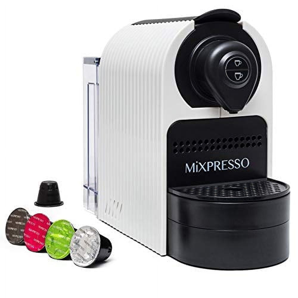 ChefWave Máquina de café expreso para cápsulas compatibles con Nespresso  (rojo) paquete con soporte para cápsulas, 2 tazas de vidrio y polvo