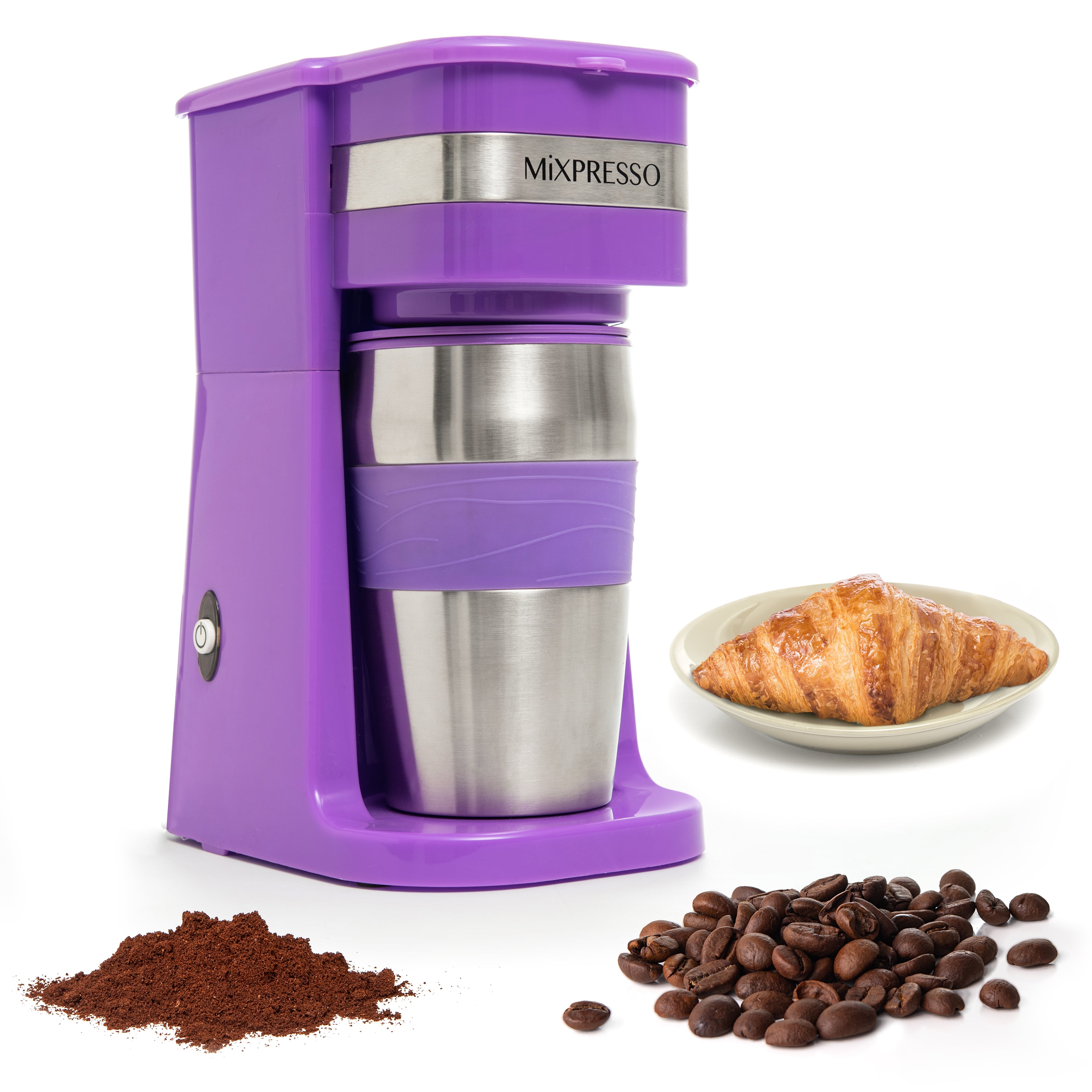 Mixpresso Mini Sized Single Serve Coffee Maker & 14oz Travel Mug