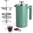 thumbnail image 1 of Mixpresso Stainless Steel French Press Coffee Maker 26 Oz 770 Ml Double Wall Metal Insulation Coffee Press & Tea Brewer Easy Clean & Easy Press, Strong Quality Coffee Press, Green Small French Press, 1 of 7