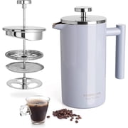 Mixpresso Stainless Steel French Press Coffee Maker 26Oz 770Ml Double Wall Metal Insulation Coffee Press & Tea Brewer Easy Clean & Easy Press, Strong Quality Co