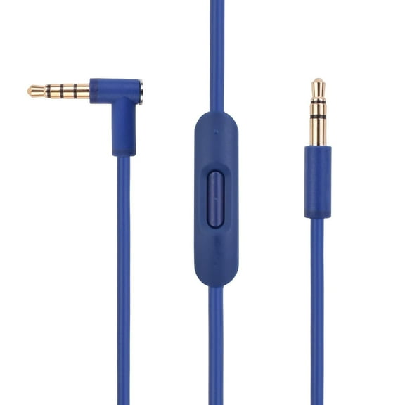 Mixr Replacement Audio Cable with Inline Mic and Volume Control for Beats by Dre Headphone Solo, Studio, Pro, Detox, Wireless, Mixr, Executive, Pill HD Sound Quality, Dual 3.5mm Plugs (Blue)