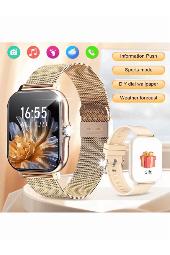 MixtataDi Smart Watch,Multifunctional Sports Smartwatch, Wireless Calls/Wireless Music, Message Notification,Customizable Watch Faces, Multiple Sports Modes, Compatible With Android & IOS,Unisexo