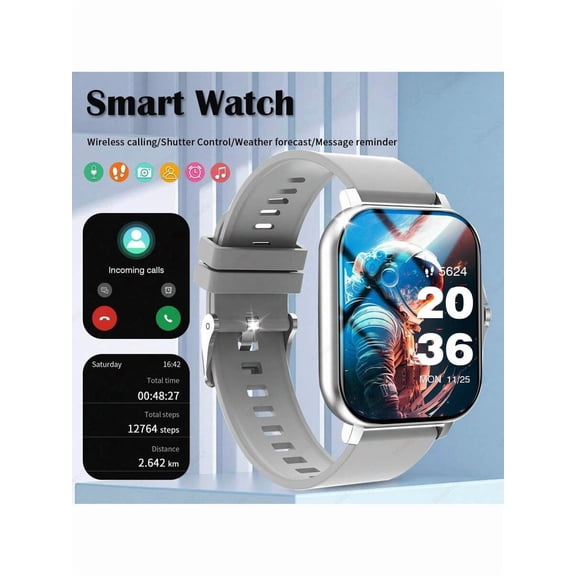 MixtataDi Smart Watch,Multifunctional Sports Smartwatch, Wireless Calls/Wireless Music, Message Notification,Customizable Watch Faces, Multiple Sports Modes, Compatible With Android,Unisexo