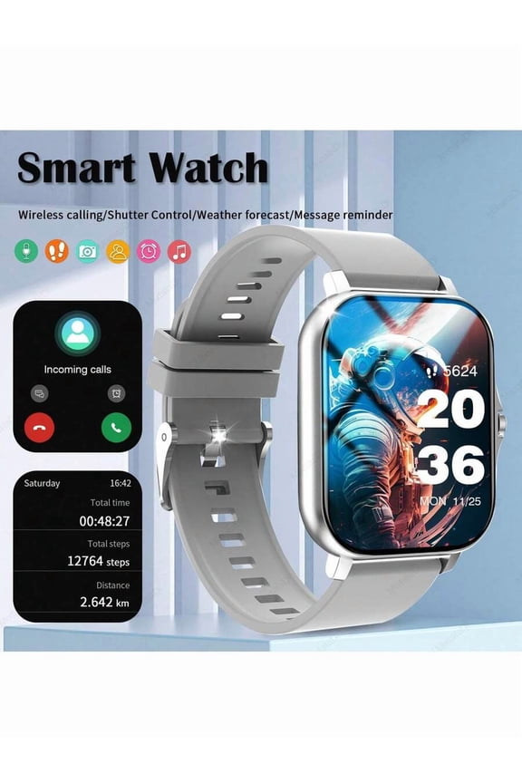 MixtataDi Smart Watch,Multifunctional Sports Smartwatch, Wireless Calls/Wireless Music, Message Notification,Customizable Watch Faces, Multiple Sports Modes, Compatible With Android,Unisexo