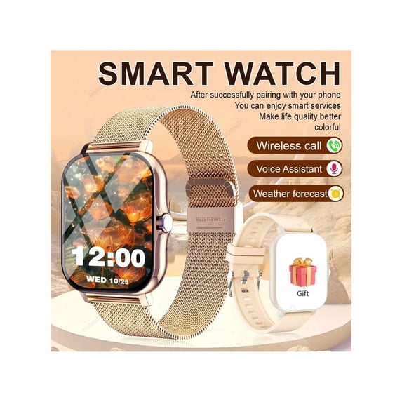 MixtataDi Smart Watch,Multifunctional Sports Smartwatch, Wireless Calls/Wireless Music, Message Notification,Customizable Watch Faces, Multiple Sports Modes, Compatible With Android & IOS,Unisexo