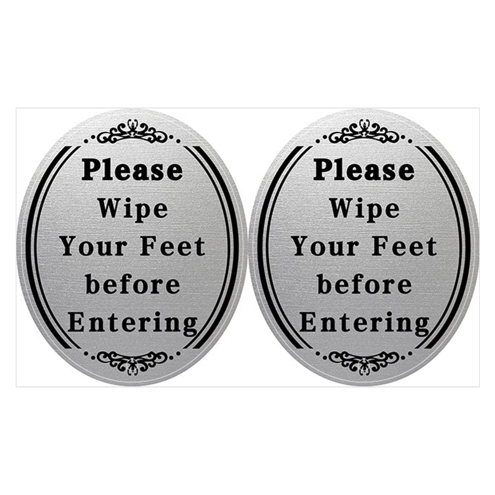 "Please Wipe Your Feet" Wooden Sign With Turquoise Butterfly - Cute Home Decor Plaque
