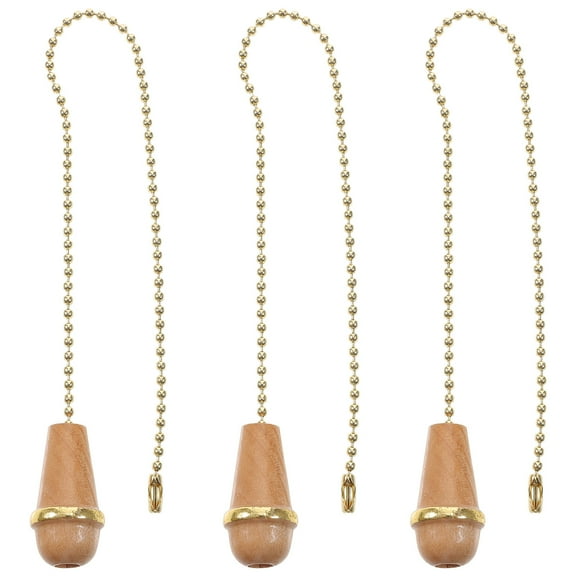 Mixtlocalior 3pcs Ceiling Light Pull Chain Portable Pull Chains Light Pull Cord with Wooden Knob