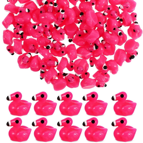 Mixtlocalior 80pcs Mini Flamingos Tiny Flamingo Figurines Resin Animal Figurines Dollhouse Bonsai Ornament Resin Miniature Tiny Flamingo Decors