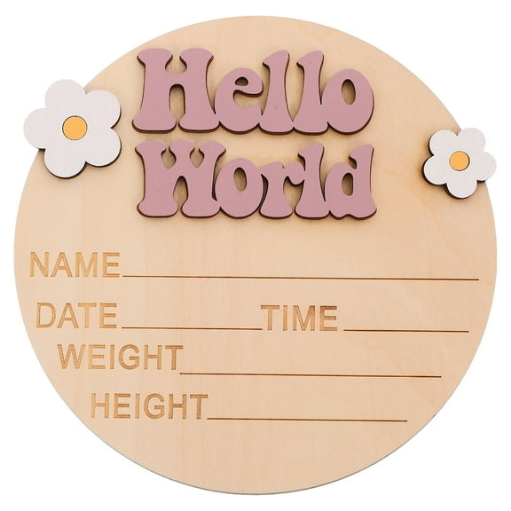 Mixtlocalior Baby Announcement Sign For Newborn Hello World Nursery Decor Sign Baby Milestone Sign