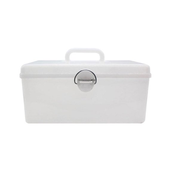 LIFKOME White Mahjong Storage Box 11in x 6.7in x 5.1in - Single Piece Game Tile Organizer