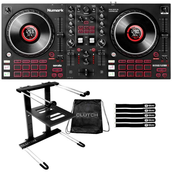 Mixtrack Platinum FX Effects 4-Deck Serato DJ Controller w Laptop Stand