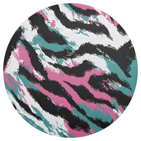 Mixture Color Animal Skin PVC Round Grid Placemat Table Mat 1 Pc 15.4" x 15.4"