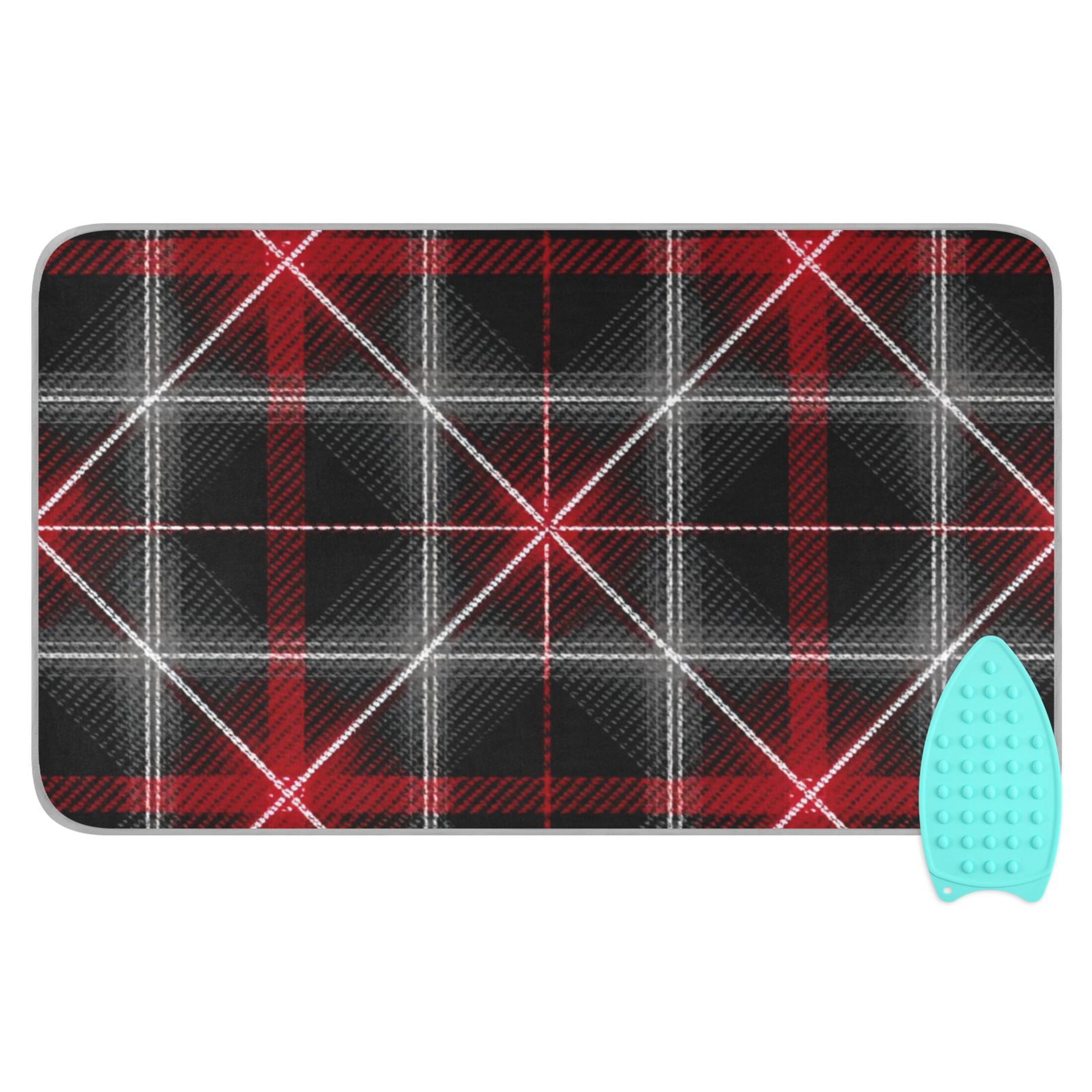 Mixture Color Plaids with White Lines Ironing Mat Blanket Portable Travel Ironing Pad Heat Resistant Pad 47.2" x 27.6”