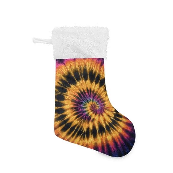 Mixture Color Spiral Tie Dye Christmas Stockings Large Capacity 18 inch Gift Bag with Hook Xmas Holiday Decor 2 Pack