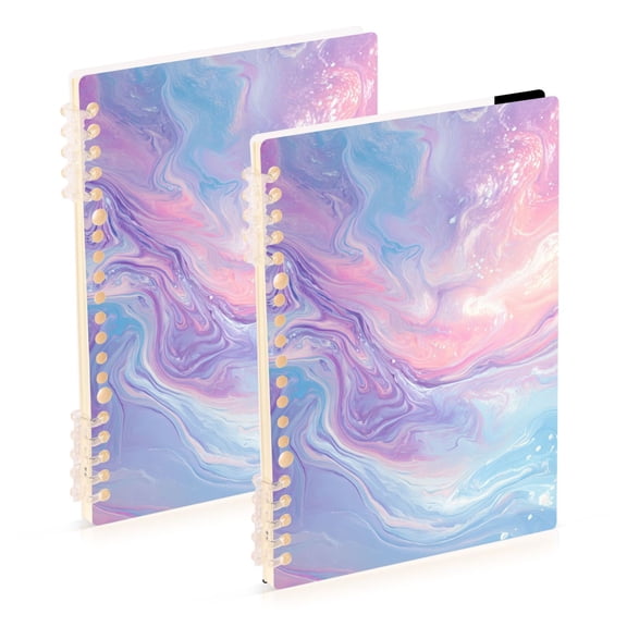 Mixture Colored with Purple Blue Pink Notebook Detachable Coil Notebook Diary Plan Book A5 Size 60 Pages 1 Pack
