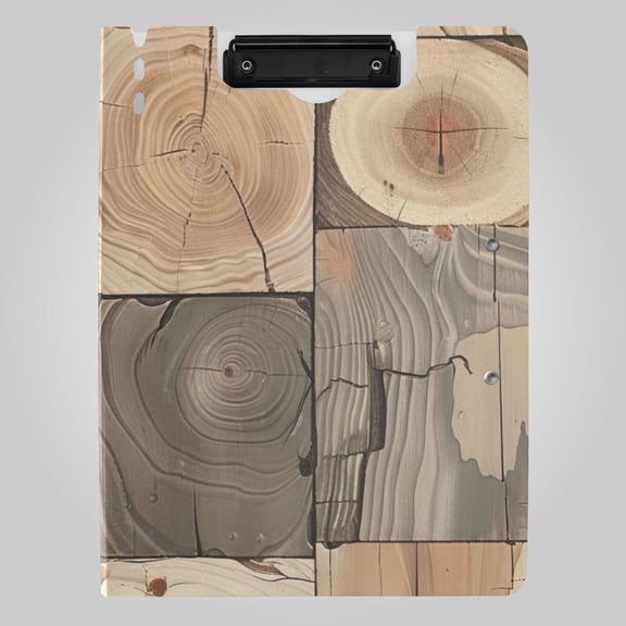 Mixture Wood Grain Foldable Binder Folder Clipboard with Pen Slot Double Clips A4 Size File Storage