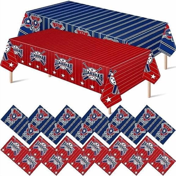 YNGLLC 12 Pcs Baseball Plastic Tablecloth Birthday Party Decorations 54 x 108 Inch Baseball Field Rectangular Plastic Table Cover for Sports Theme Fan Sports Event Game Day Birthday Party Supplies