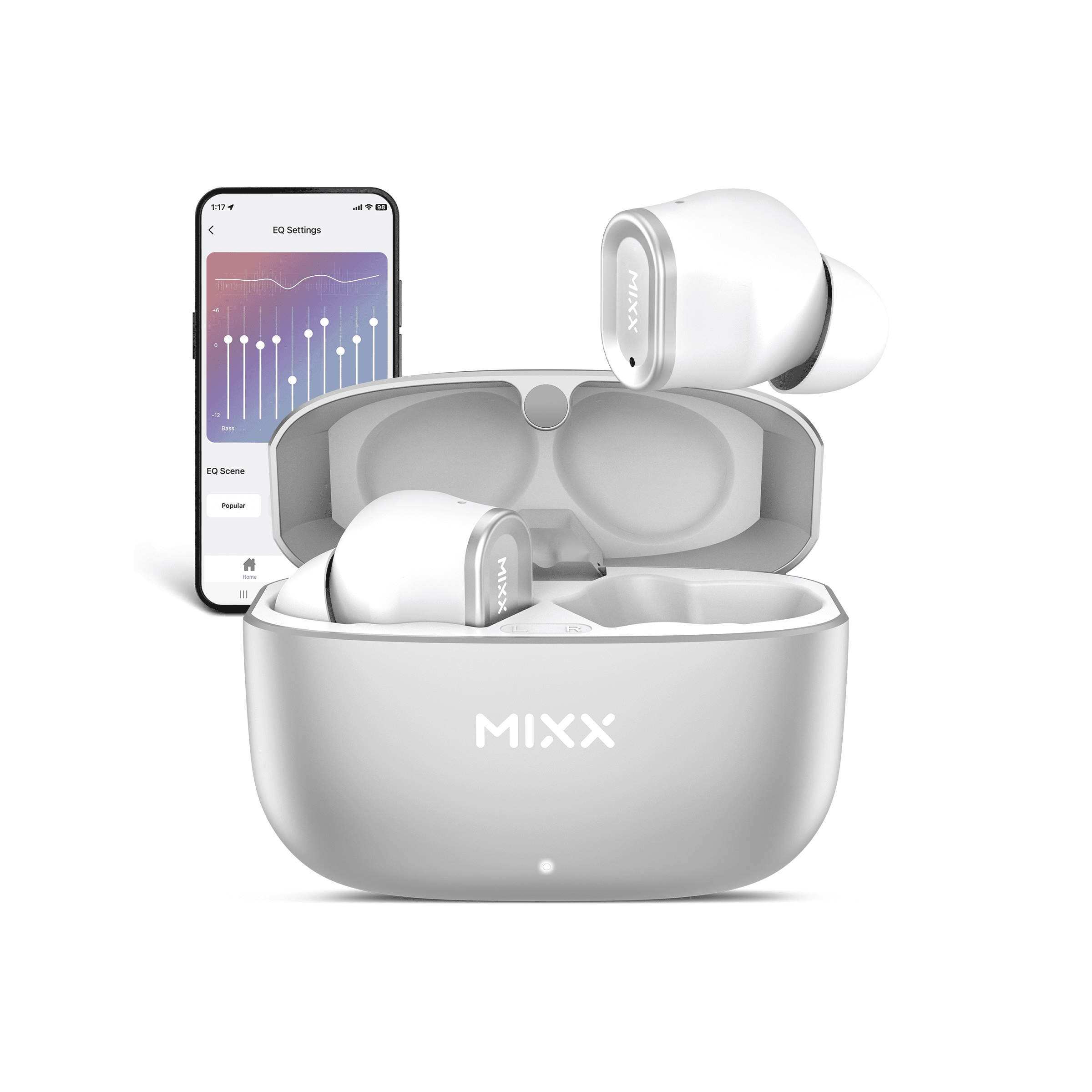 Mixx StreamBuds Custom 1 True Wireless Earbuds with Charging Case Unique Capsule Design