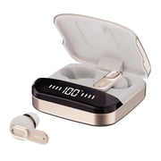 Mixx StreamBuds Ultra Mini TWS Bluetooth In-Ear Earbuds with Mic and Charging Case with LED, Clear Voice, up to 24 Hours Play Time , Champagne Gold
